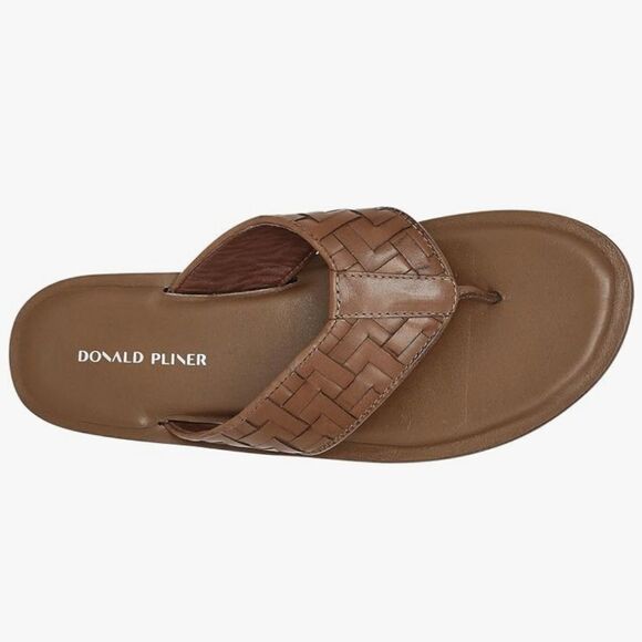 NIB Donald Pliner Men's Pascal Calf Flip-Flop Size 13 Color Cappuccino - Picture 1 of 8